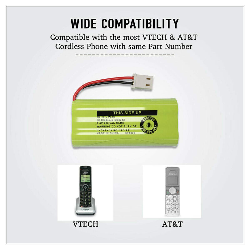 [Australia - AusPower] - 2-Pack Cerepros BT183342 BT283342 Battery Packs for VTech Cordless Phone 