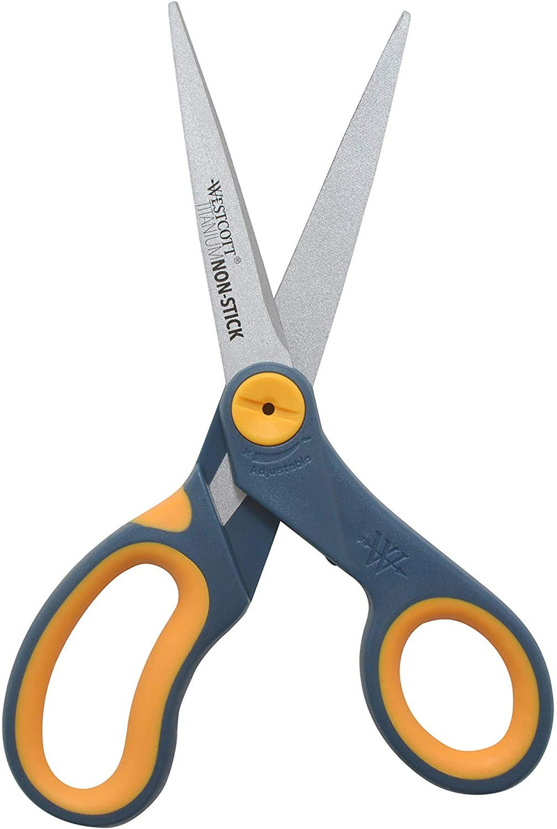 [Australia - AusPower] - Westcott 8" Titanium-Bonded Non-Stick Scissors For Office & Home, Gray/Yellow, 3 Pack (15454) 3-pack 