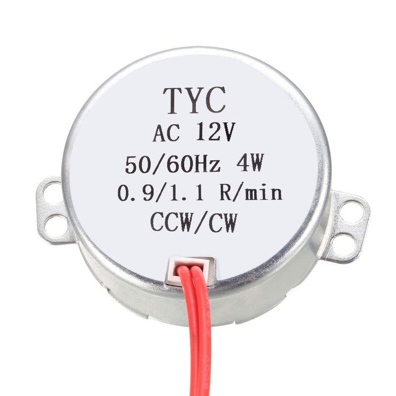 [Australia - AusPower] - uxcell Synchronous Gear Motor AC 12V 0.9-1.1RPM 50-60Hz Electric Motor CCW/CW 4W for Electric Fan 