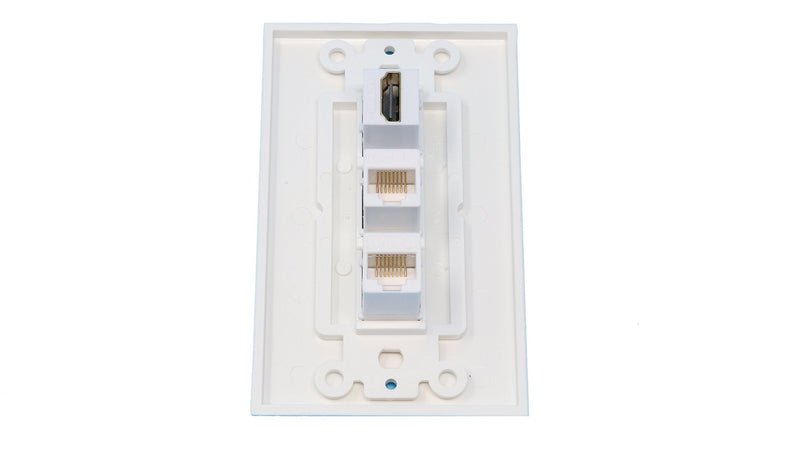 [Australia - AusPower] - RiteAV - 1 Port HDMI 2 Port Cat6 Ethernet Decorative Wall Plate - White 
