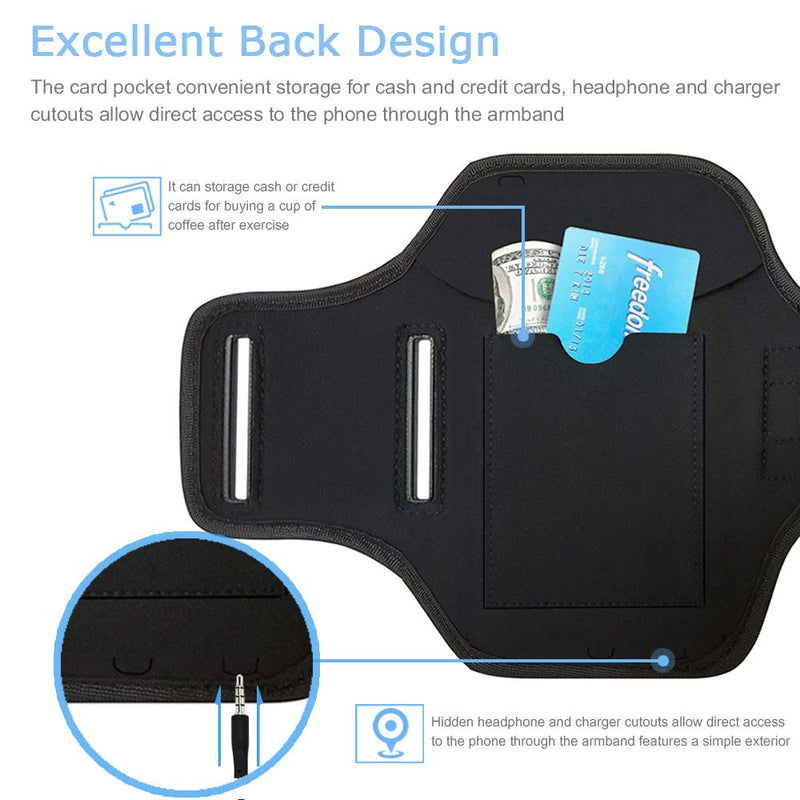 [Australia - AusPower] - iPod Touch 7th/6th/5th Generation Armband. JEMACHE Gym Running Exercises Workouts Sport Arm Band Case for iPod Touch 7/6/5/4 Generation with Card/Key Holder (Black) Black 
