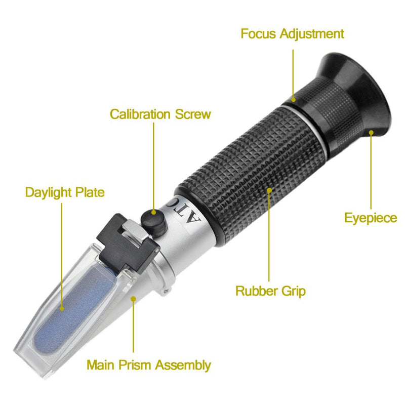 [Australia - AusPower] - aichose Brix Refractometer with ATC, Dual Scale - Specific Gravity & Brix, Hydrometer in Wine Making and Beer Brewing, Homebrew Kit 