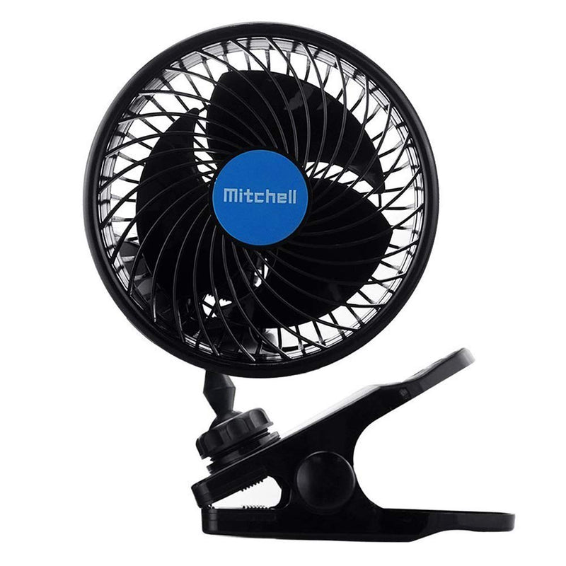 [Australia - AusPower] - Alagoo 12V 6''Car Cooling Fan Automobile Vehicle Clip Fan Powerful Quiet Ventilation Electric Car Fans with Adjustable Clip & Cigarette Lighter Plug for Car/Vehicle 