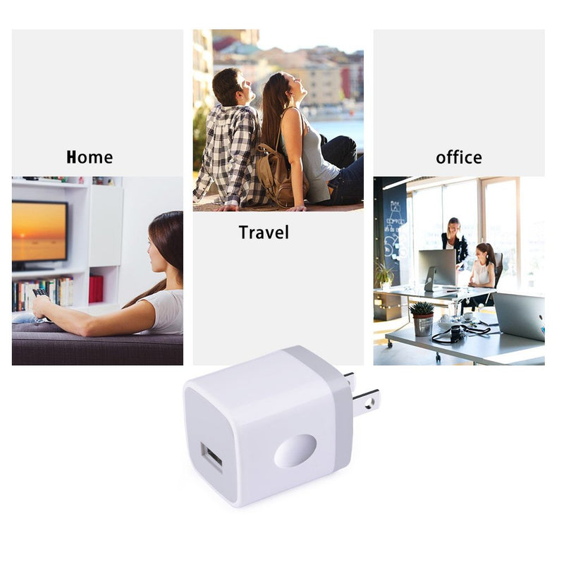 [Australia - AusPower] - Single USB Port Wall Charger, UorMe 1A/5V Wall Charger Plug USB Power Adapter 6 Pack for Phone SE/13/11 Xs/XS/Max/XR/X/8/7/6S/6S /6 Plus,Samsung Galaxy S22 Ultra/S22+/A21 S9/S8/S7 Edge,HTC,Nexus,Moto 6 White 