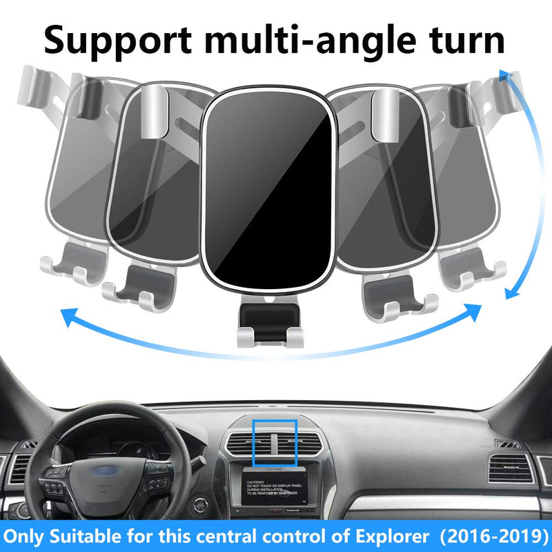 [Australia - AusPower] - LUNQIN Car Phone Holder for 2016-2019 Ford Explorer [Big Phones with Case Friendly] Auto Accessories Navigation Bracket Interior Decoration Mobile Cellphone Mount 