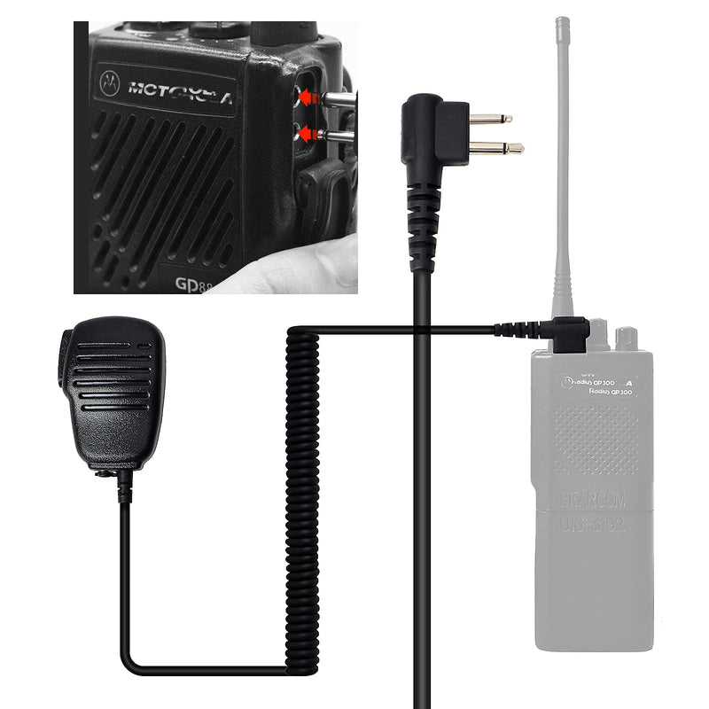 [Australia - AusPower] - HYS Handheld Speaker Mic with Reinforced Cable Water-Resistant (IP 54) Shoulder Microphone for BPR40 CP200D CP200 CP200XLS RDU4100 RDU4160D RMU2040 RMU2080D RMU2080 CLS DTR RDU Motorola Radios 