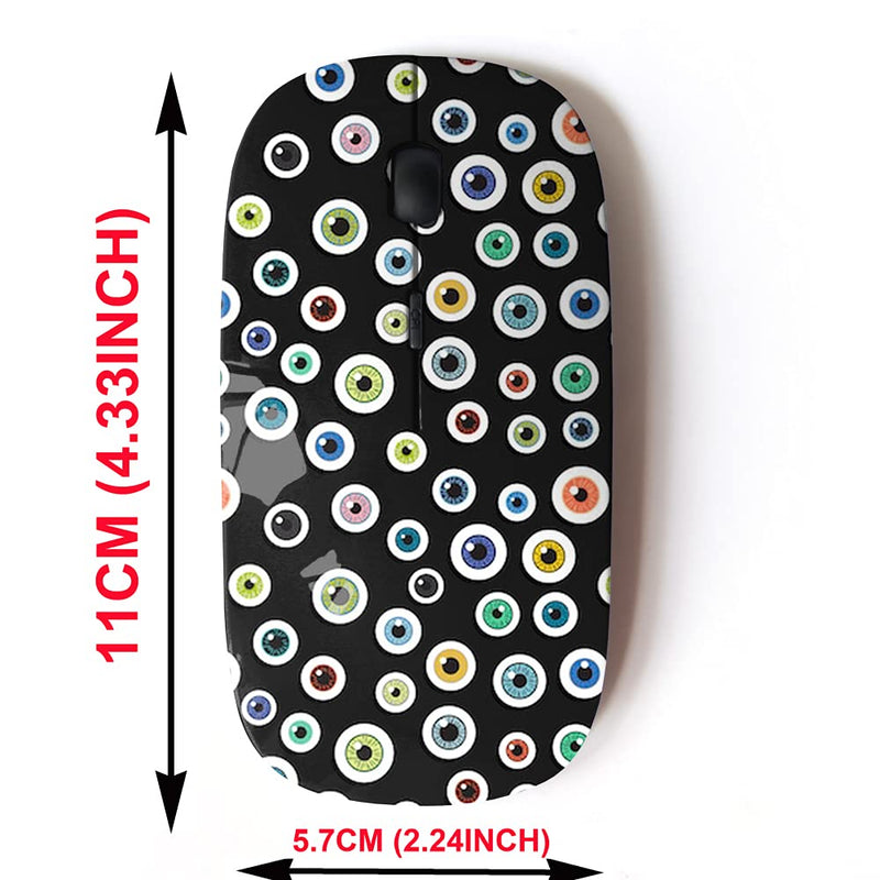 [Australia - AusPower] - 2.4G Wireless Mouse with Cute Pattern Design for All Laptops and Desktops with Nano Receiver - Happy Halloween Eyeballs Humans 