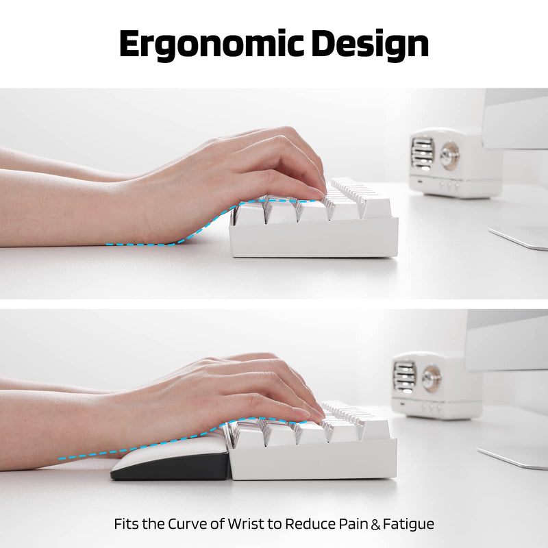 [Australia - AusPower] - LTC Keyboard Wrist Rest, Cushion Support Pads for Keyboard, for Office, Gaming, Computer PC Laptop Mac Typing, with PU Leather & Anti-Slip Rubber Base, Angle Inclined (60% Compact, White) 60% Compact 
