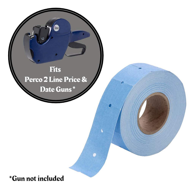 [Australia - AusPower] - Perco 2 Line Blue Labels - 1 Sleeve, 6,000 Blank Pricing Labels for Perco 2 Line Price and Date Guns 
