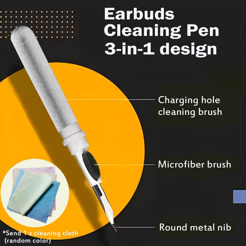 [Australia - AusPower] - Bluetooth Earbuds Cleaning Pen, Multifunction Airpod Cleaner Kit with Soft Brush for Wireless Earphones Bluetooth Headphones Charging Box Accessories, Computer, Camera and Mobile Phone (White) White 