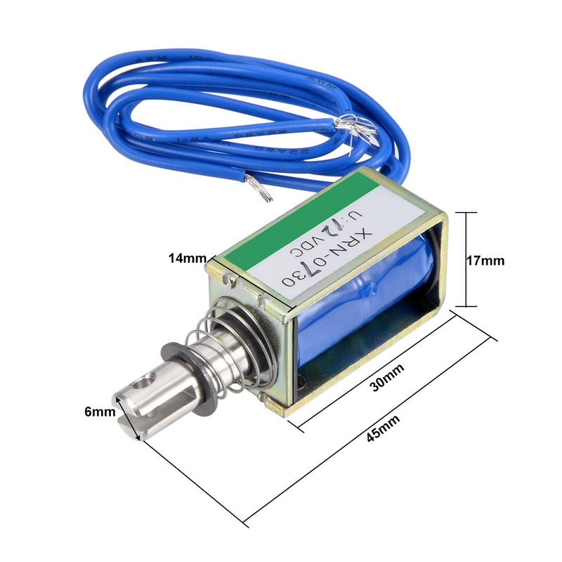 [Australia - AusPower] - uxcell DC 12V 10N 10mm Stroke Pull Type Open Frame Solenoid Electromagnet XRN-0730 