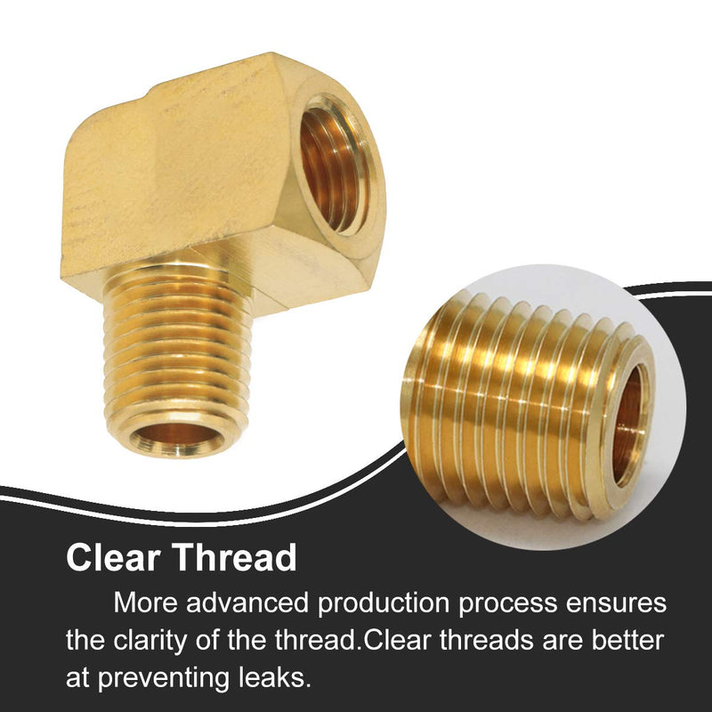 [Australia - AusPower] - transkoot 2 pcs Brass Fitting, 1/8" NPT Male Pipe to 1/8" NPT Female Pipe 90 Degree Barstock Street Elbow 1/8" 