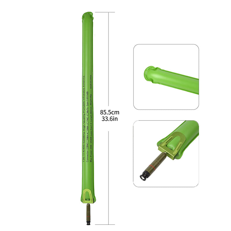 [Australia - AusPower] - TWAYRDIO 144/430MHz 33.6 inches Dual Band Portable Inflatable Antenna BNC Connector VHF UHF Handheld Radio Emergency Antenna for ICOM IC-V8 IC-V80 IC-V82 IC-W32 IC-V85 IC-S25 IC-R10 IC-R20 HT Radio 