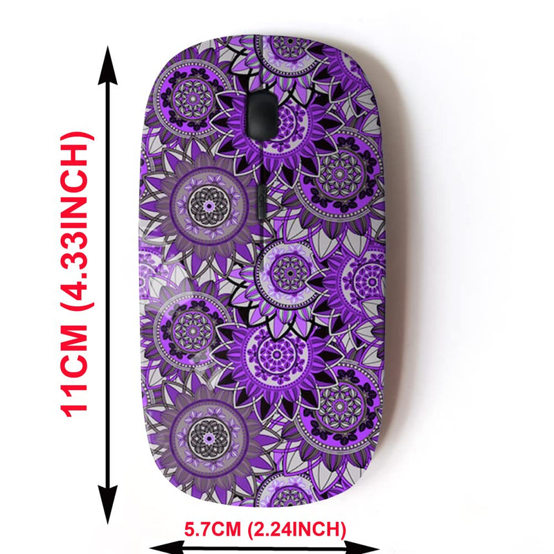 [Australia - AusPower] - 2.4G Wireless Mouse with Cute Pattern Design for All Laptops and Desktops with Nano Receiver - Vintage Mandala 