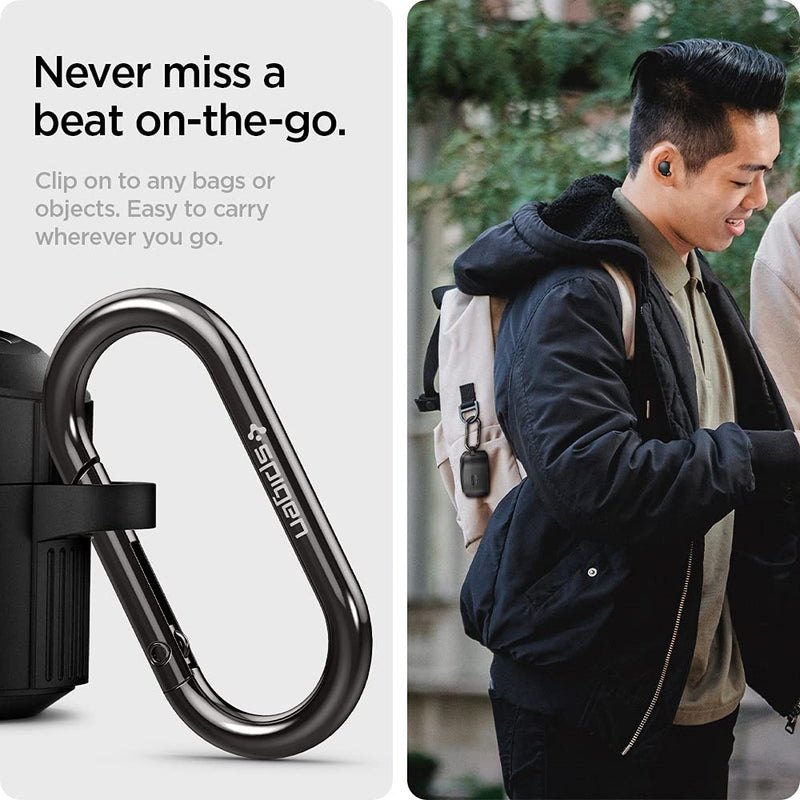 [Australia - AusPower] - Spigen Rugged Armor Designed for Sony WF-1000XM4 Case Cover (2021) - Matte Black 
