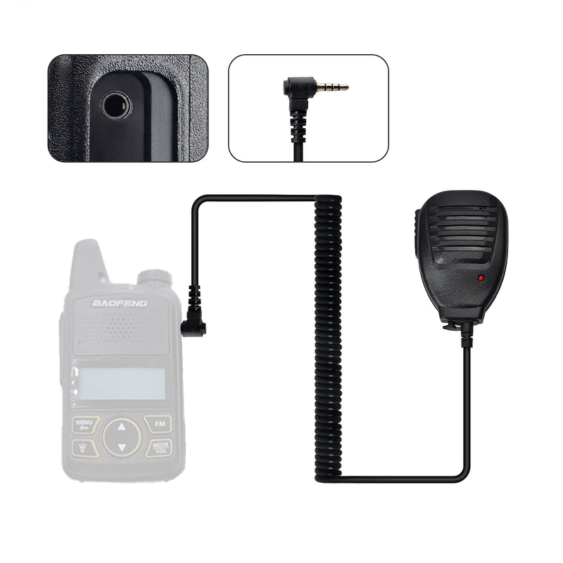 [Australia - AusPower] - HYSHIKRA Speaker Mic with Reinforced Cable Handheld Shoulder Remote Microphone with PTT MIC for BF-UV3R BF-T1 T6 for Yeasu FT-10R FT-40R FT-50R FT-60R FT-70D HT Walkie-Talkie Two Way Radio (2pack) 