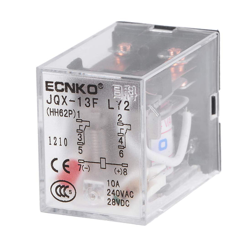[Australia - AusPower] - uxcell JQX-13F AC24V Coil DPDT 8Pins Red Light Electromagnetic Power Relay Scoket 