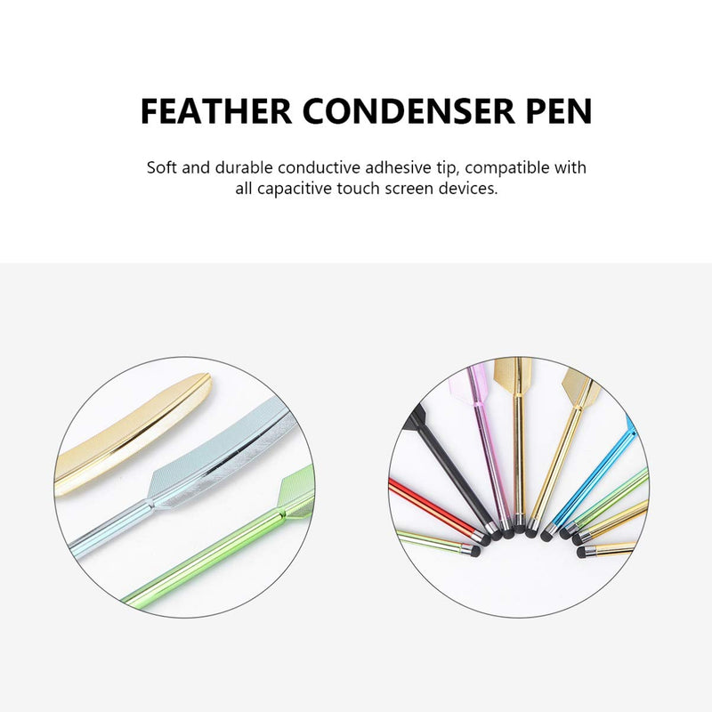[Australia - AusPower] - Hemobllo 10 Pcs Feather Stylus Pens - Touch Screen Capacitive Stylus Colorful Feather Stylus Capacitive Stylus Pen Universal Stylus for Capacitive Touch Screen Smart Phone Tablet (Mixed Colors) 