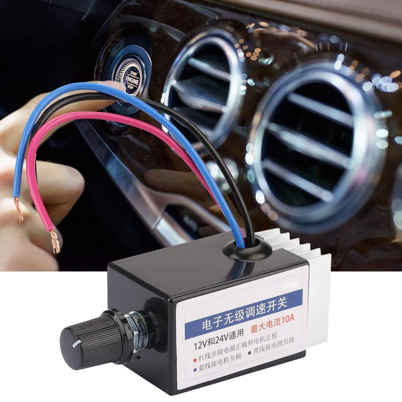 [Australia - AusPower] - Yosoo Health Gear DC Motor Speed Controller, Variable Speed Motor Controller, DC 12V/24V Electronic Stepless Speed Regulator Switch for Car Truck Fan Heater Control 