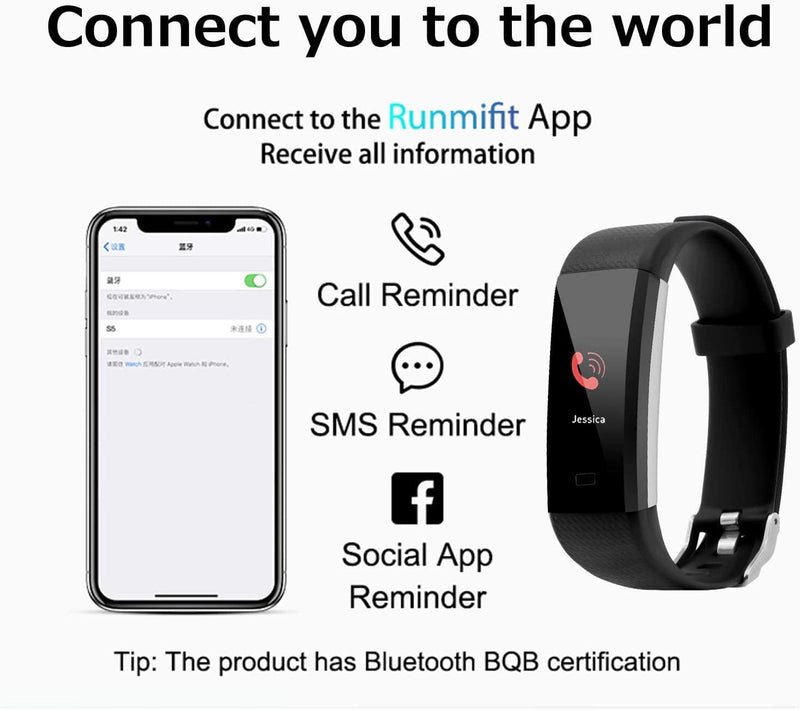 [Australia - AusPower] - Fitness Tracker with Heart Rate Blood Pressure Blood Oxygen Sleep & Temperature Monitor Activity Tracker Smart Watch Pedometer for Kids Man Women 