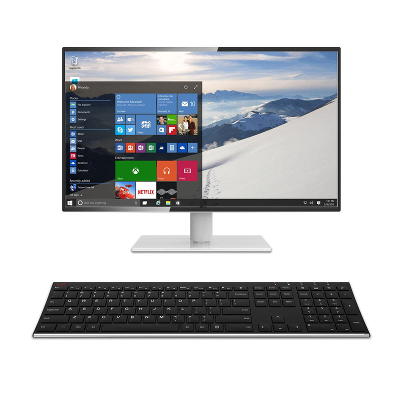 [Australia - AusPower] - ALLIFE 2.4G Wireless Keyboard Stainless Steel Ultra Slim Full Size Keyboard with Numeric Keypad for Computer/Desktop/PC/Laptop/Surface/Smart TV and Windows 10/8/ 7 Built in Rechargeable Battery 