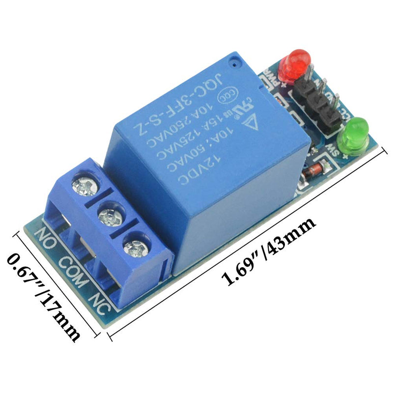 [Australia - AusPower] - XINGYHENG 10PCS One Channel Relay Module 12V Low Level Trigger Relay Expansion Plate Load Controlled Relay Switch Module for Industrial Automation Process 