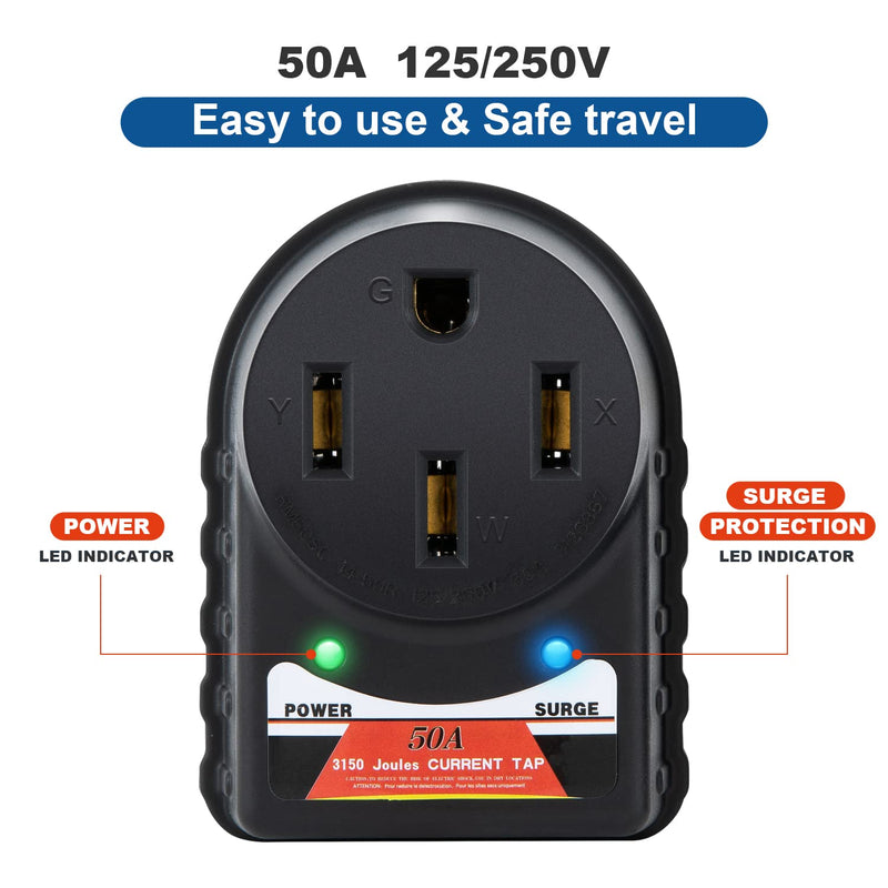 [Australia - AusPower] - RV Surge Protector Smart Kit 50 Amp - RV Surge 50 amp Module with RV Surge Protector Test Module 125/250 Volt Adapter Circuit Analyzer Adapter Plug RV Camper Travel Trailers 