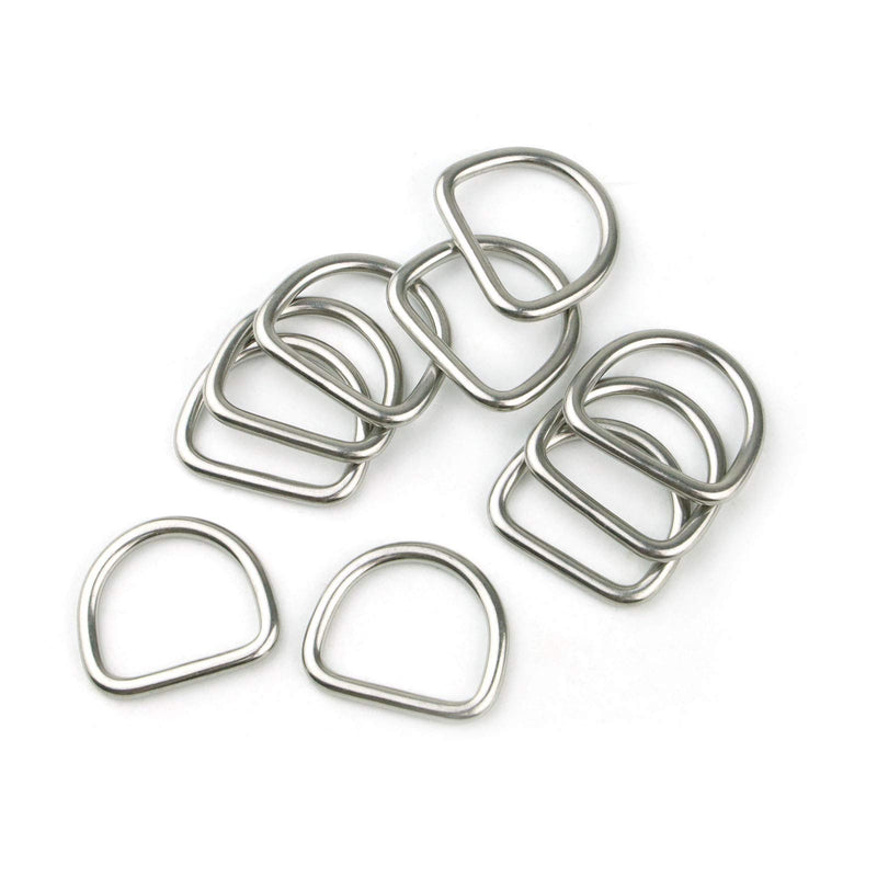 [Australia - AusPower] - Hamineler 30Pcs 3mm Thickness Stainless Steel Welded D-Rings Metal D Ring for Hardware Bags Ring Dog Leashes, Hand DIY Accessories (0.78"/20mm) 0.78"/20mm 