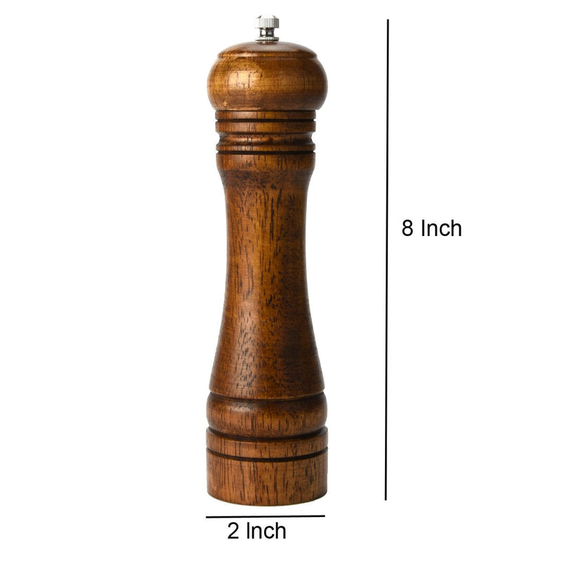 [Australia - AusPower] - Wooden Pepper Mill Kit Wood Manual mills Solid With Strong Adjustable Ceramic Grinder 8 " B 1 Wooden Pepper Mill 