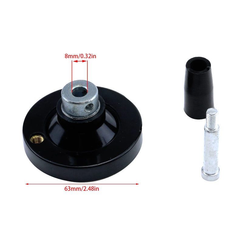 [Australia - AusPower] - Meprotal 2pcs 63mm Revolving Handle Hand Wheel 8mm Hole Diameter for Milling Machine Lathe Lead Screw with Plastic Handle 
