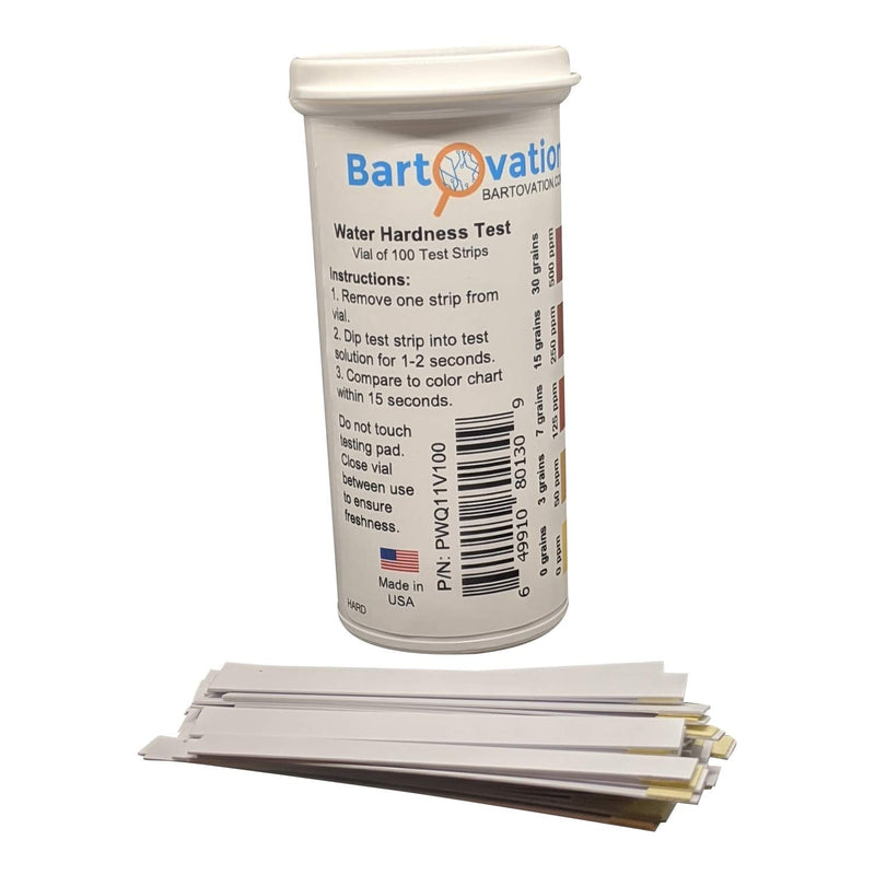 [Australia - AusPower] - USA Made Total Water Hardness Test Strips 0-500 ppm for Water Quality Tests [100 Strips in Moisture Wicking Bottle] 