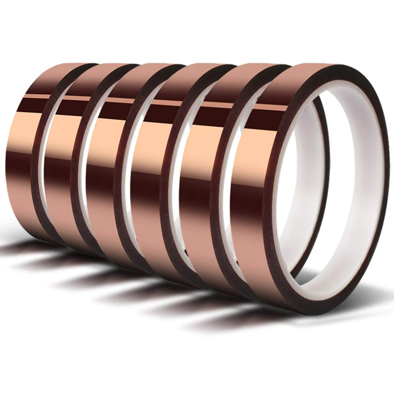 [Australia - AusPower] - 6 Rolls 10mm x33m?108ft?High Temperature Heat Resistant Tape No Residue Heat Transfer Tape for Heat Sublimation Press and Heat Transfer Vinyl 6 Rolls 