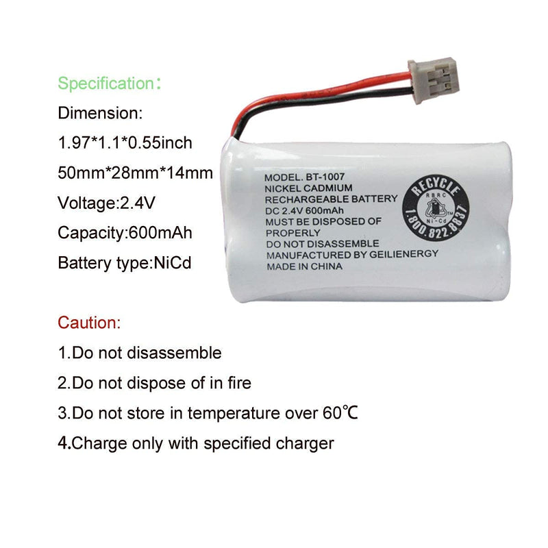 [Australia - AusPower] - 12 Pack Solar Light AA Ni-CD 800mAh Rechargable Batteries with 3 Pack 3 Pack BT-1007 Cordless Phone Battery Compatible for Uniden BT1007 BT904 
