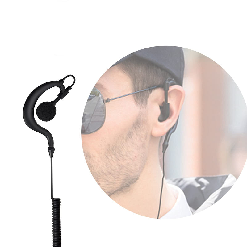 [Australia - AusPower] - HYS G Shape Earpiece Headset with Built-in line mic PTT(Push to Talk) Ear Hook Earpiece(3.5mm S/P 4C Thread) Jack for Yaesu Vertex VX-6R VX-7E VX-127 VX-170 Handheld Radio 