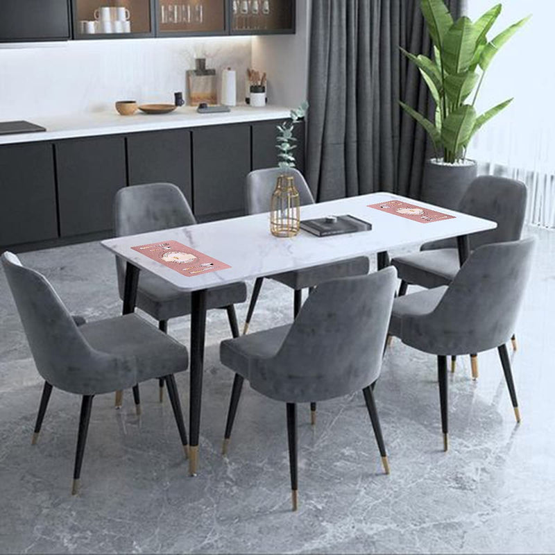 [Australia - AusPower] - Placemats,Placemats for Dining Table Set of 4,11.8" x 17"Reusable Faux Leather Heat-Resistant Place Mats,Waterproof Table Mats,Non-Slip for Dining Table Decor (Pink, 4) Pink 