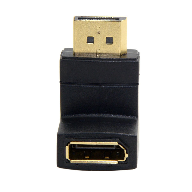 [Australia - AusPower] - CY DP DisplayPort Male 90 Degree Up Angled to Female Extension Adapter Converter Black 