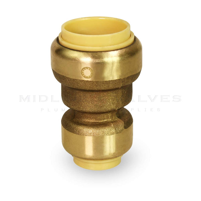 [Australia - AusPower] - Everflow Supplies Pushlock UPSC134 1 Inch x 3/4 Inch Long Push X Push Coupling for Push-Fit Fitting, Made w/Lead Free DZR Forged Brass, Connects PEX, CPVC & Copper, Pre-Lubricated Quick Installation 1 x 3/4 