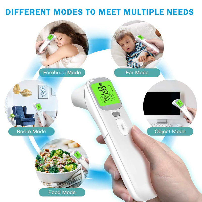 [Australia - AusPower] - Wellue Non Contact Thermometer, Thermometer Infrared Forehead for Fever, Ear Thermometer for Baby, Kids and Adults, with Smart App, Bluetooth Connection, Memory Recall, Fever Alarm Bluetooth Version 