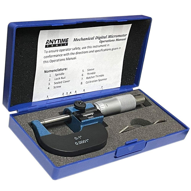 [Australia - AusPower] - Anytime Tools 1" Digital Outside Micrometer Digit Counter Carbide Tips 0.0001" 