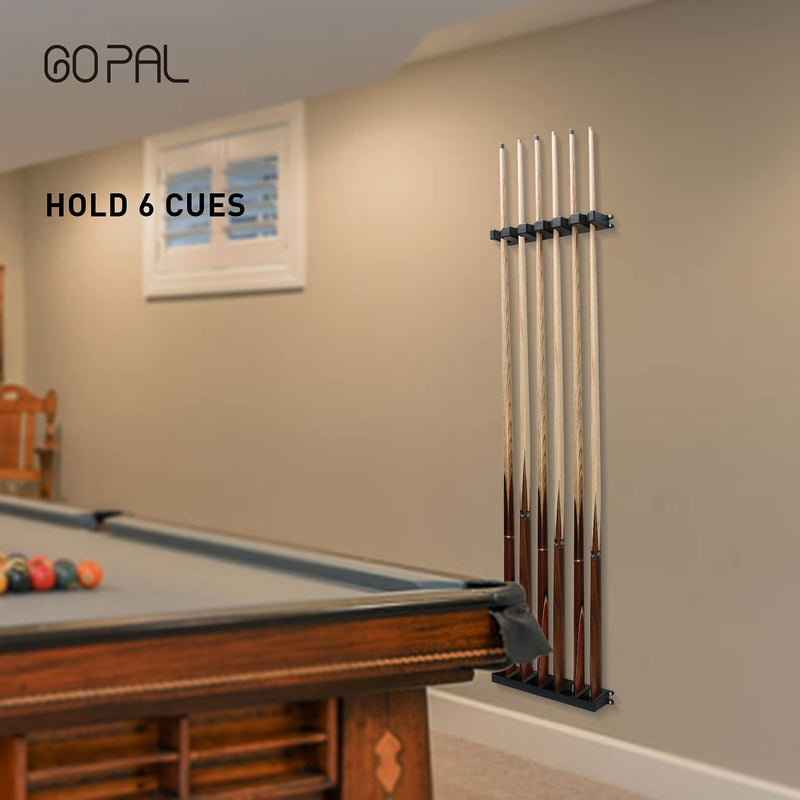 [Australia - AusPower] - Go Pal 6 Pool Cue Rack, Billiard Stick Holder Wall Mount, Pool Table Rods Clip 