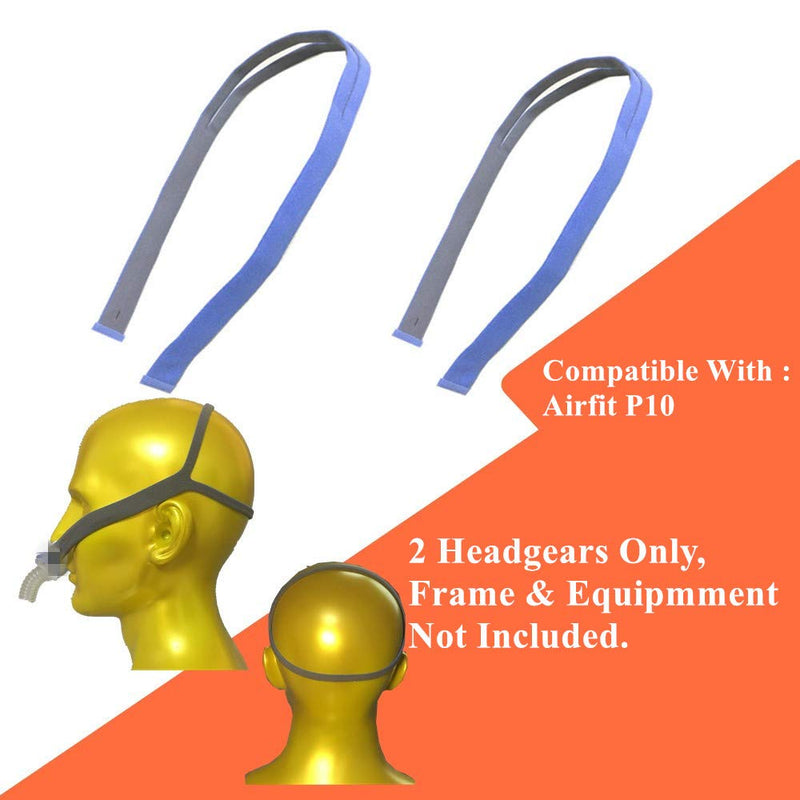 [Australia - AusPower] - 2 Replacement p10 Headgears Compatible with ResMed Airfit P10 Nasal Pillow,p10 Frame Headgear Replacements Strap Blue and Gray 