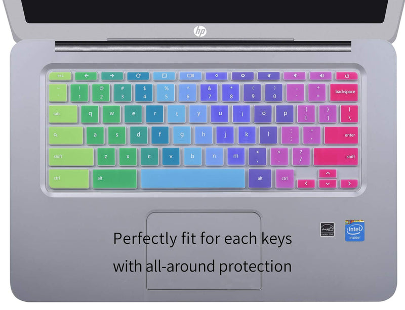 [Australia - AusPower] - Colorful Keyboard Cover for HP 14 inch Chromebook/HP Chromebook 14-db 14-db0020nr/HP Chromebook 14-ca 14-ca061dx 14-ca064dx /HP Chromebook 14-ak Series/HP Chromebook 14 G2 G3 G4 G5, Rainbow 