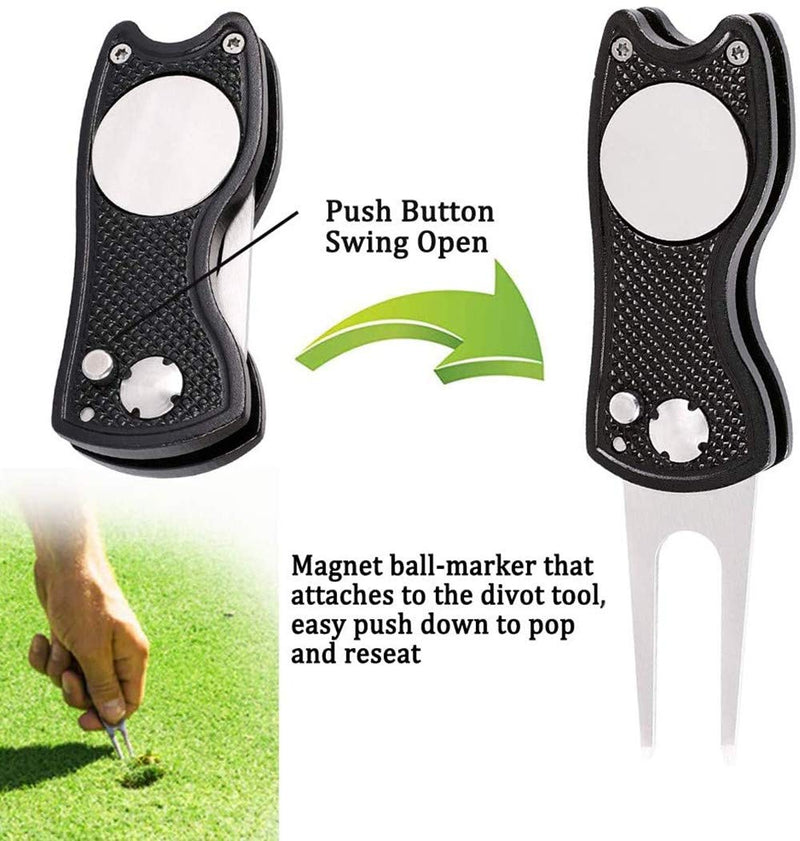 [Australia - AusPower] - ToVii Golf Towel Microfiber Waffle Pattern Golf Towel | Brush Tool Kit with Club Groove Cleaner | Golf Divot Tool | Golf Accessories for Men 
