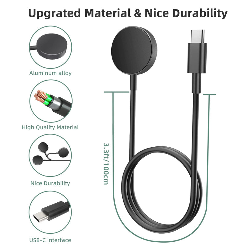 [Australia - AusPower] - Upgrade Galaxy Watch Charger Compatible with Samsung Galaxy Watch 5/5 Pro/4/4 Classic/3/Active 2/Active, Charging Dock with Aluminum Alloy Case, USB C Wireless Charger Cable-3.3FT/1M 1 Pack 