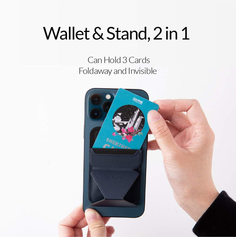 [Australia - AusPower] - MOFT The First Snap-On Magnetic Stand & MagSafe Wallet for iPhone 12 Series and iPhone 13/iPhone 13 Mini/iPhone 13 Pro Max (Night Black) 