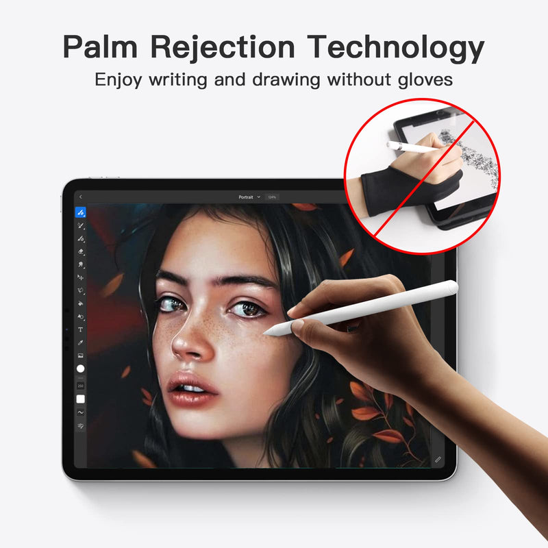 [Australia - AusPower] - Stylus pen for iPad with Palm Rejection, Tilting Sensitivity, Magnetic Absorption for Apple iPad 6/7/8/9th, iPad Pro 11'' 1st/2nd/3rd, iPad Pro 12.9" 3rd/4th/5th, iPad Mini 5/6th, iPad Air 3rd/4th Gen 