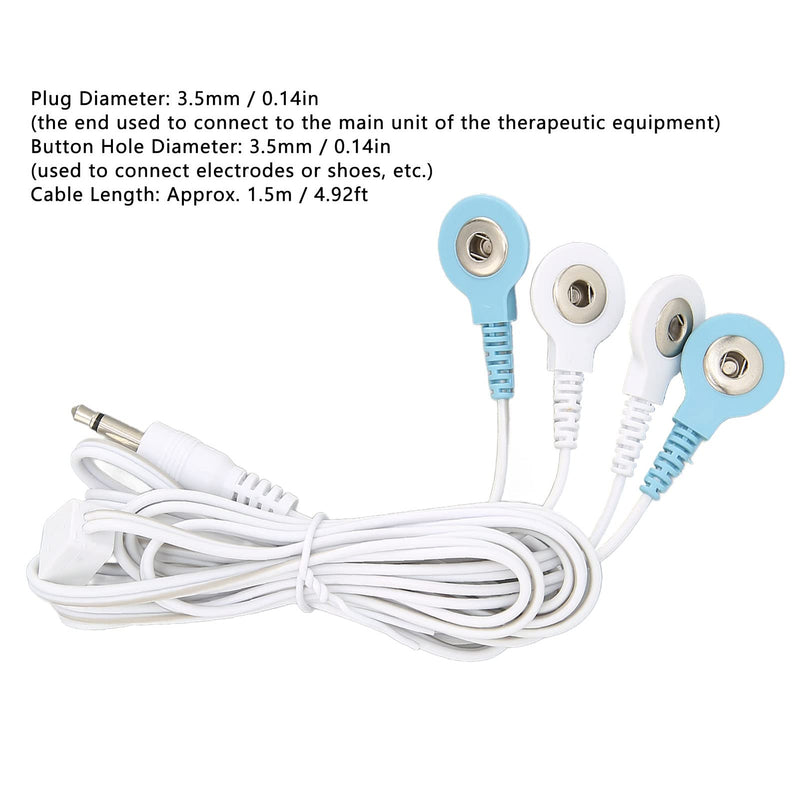 [Australia - AusPower] - Electrode Wires, 4 in 1 Electrode Lead Electric Shock Wires Cable for Electrode Lead Massager Machine Ear Clip Electrode Wire Connecting Cable Tens Lead Wire Adapters Standard Lead Wires 