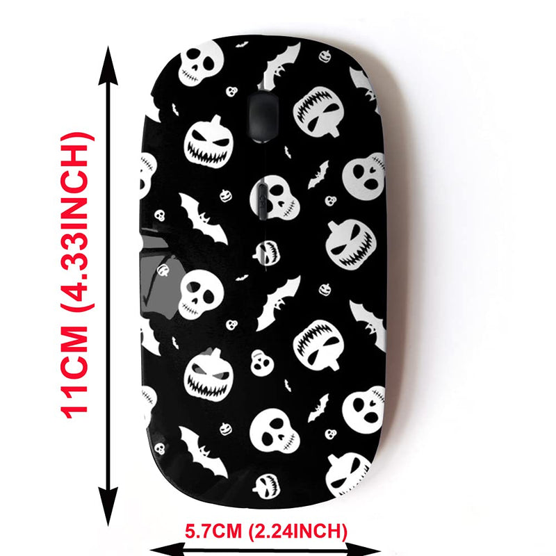 [Australia - AusPower] - 2.4G Wireless Mouse with Cute Pattern Design for All Laptops and Desktops with Nano Receiver - Halloween Black Festive 