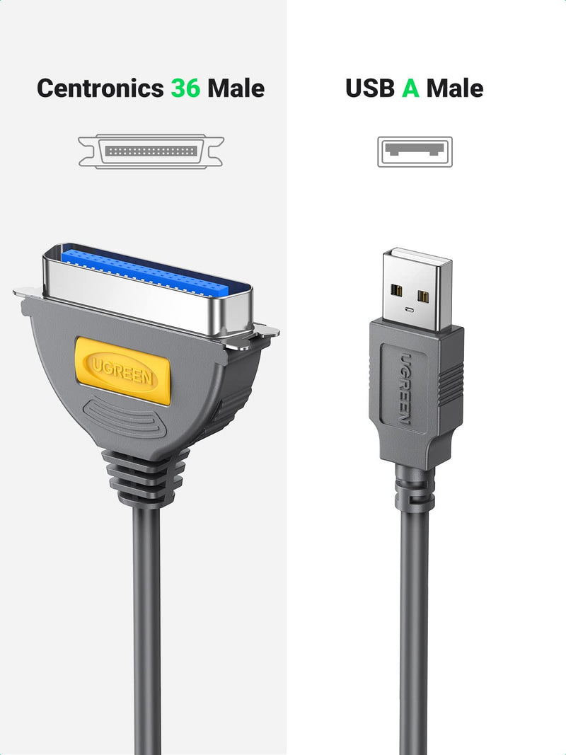 [Australia - AusPower] - UGREEN USB to Parallel Port USB to IEEE1284 CN36 Centronics Printer Cable Adapter 10FT 