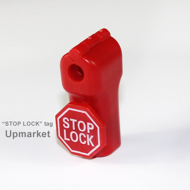 [Australia - AusPower] - Peg Hook Stop Lock for Prevent The Sweep Theft of Displayed Products on A Wire Peg, Plastic Red 6mm Security Lock, Retail Shop Anti-Theft Display Slatwall and Pegboard Hook Lock (Red Stop Locks) 